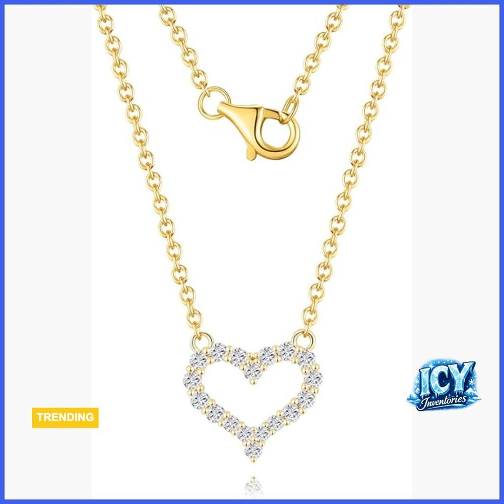 14k Solid Gold Diamond Solitaire Necklace Lab Grown Diamond Lobster Clasp